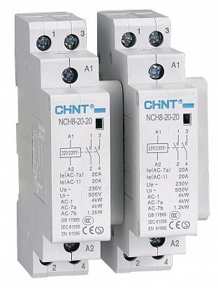 CHINT Контактор модульный NCH8-20/20 20A 2НО AC220/230В 50Гц (R)