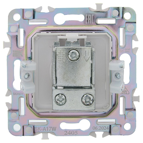 IEK SKANDY Арктический белый Розетка TV проходная SK-A17W