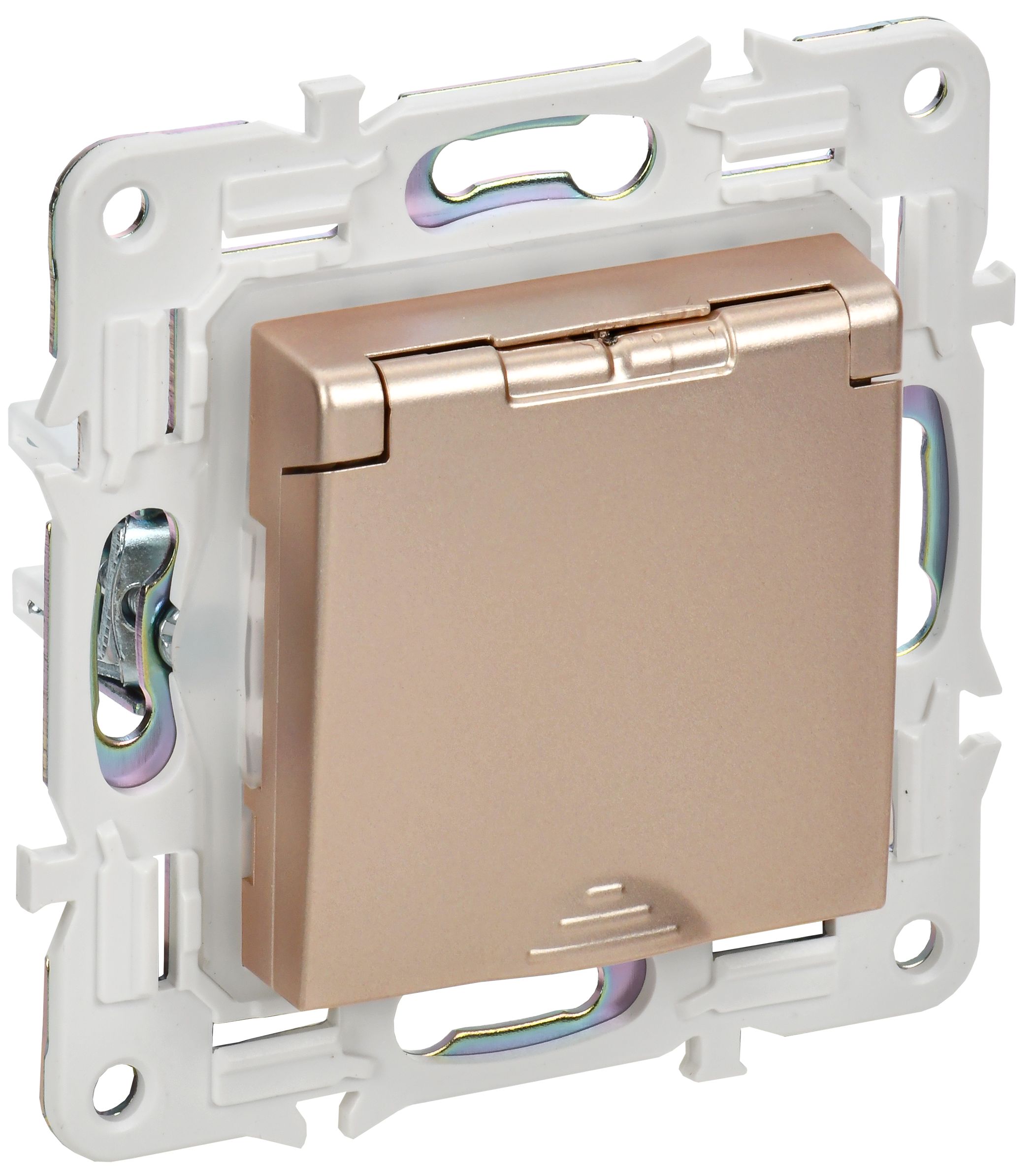 IEK SKANDY Песочный Розетка с/з с защитными шторками и крышкой 16А IP44 SK-R11Sa