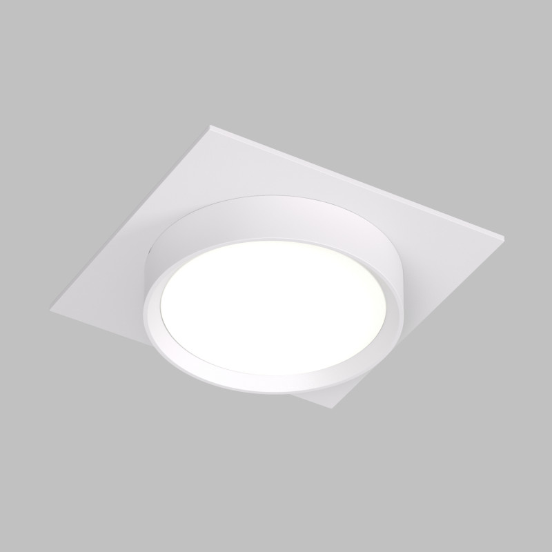 Denkirs DK2091-WH Встраиваемый светильник FLAT, IP 20, до 15 Вт, GX53, LED, белый, алюминий