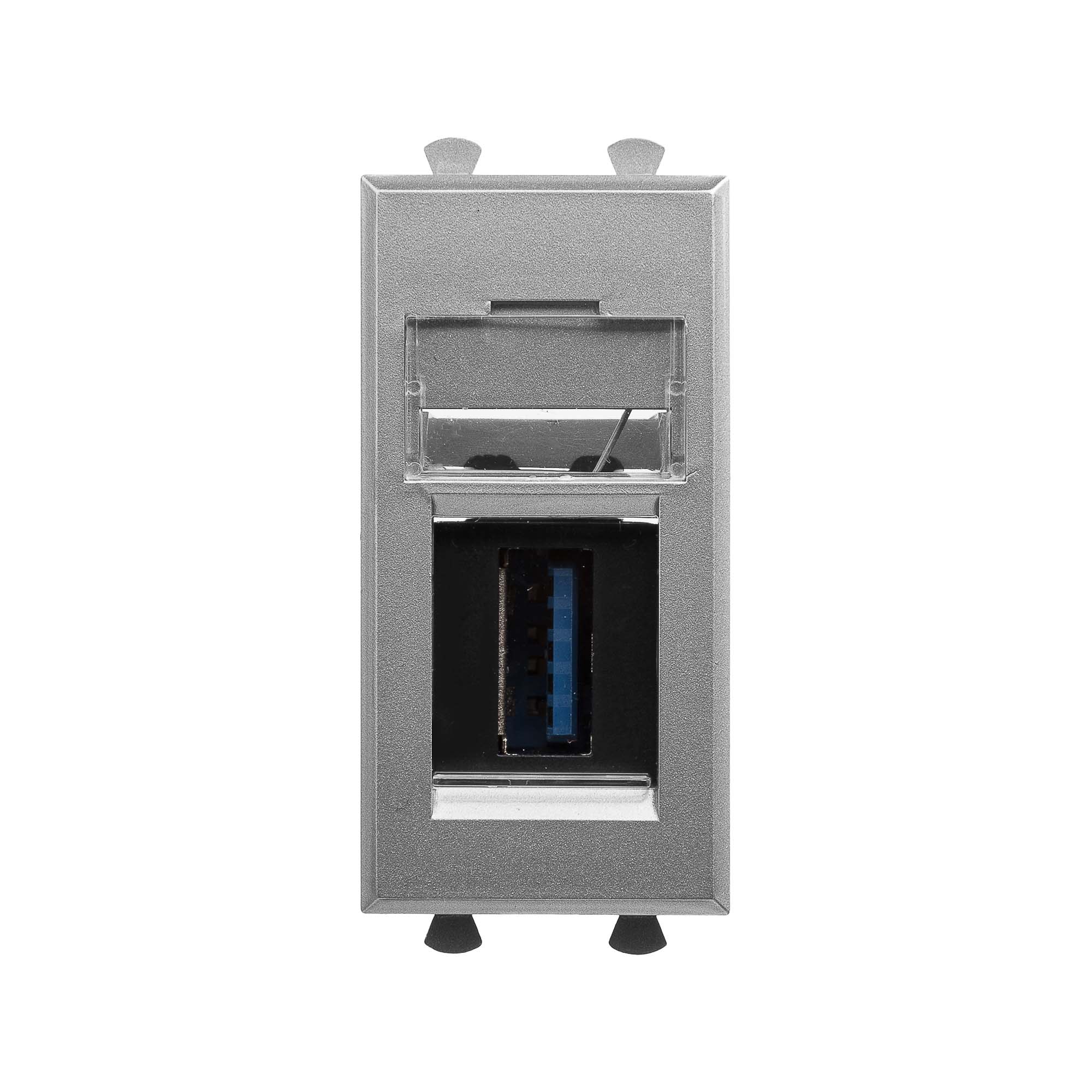 DKC Avanti Закаленная сталь Розетка тип А-А USB 3.0 1 модуль