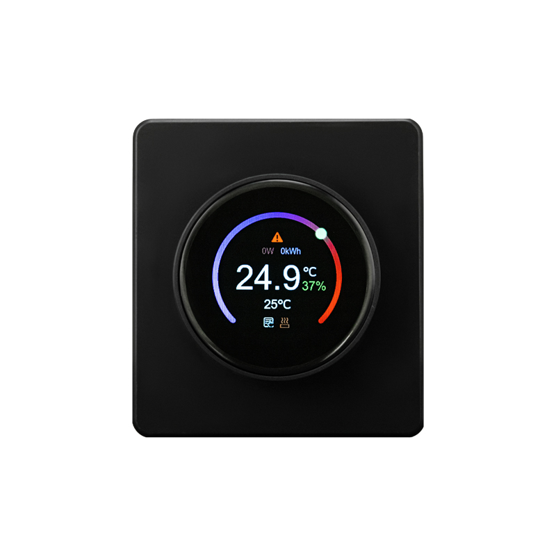 KRANZ ROUND Терморегулятор Wi-Fi с/у оникс, с 1-пост. рамкой