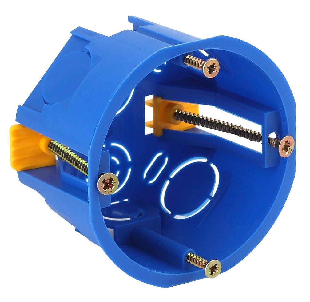 Коробка установочная ЭРА KUP-68-45-blue синяя 68х45мм для полых стен саморезы пластиковые лапки IP20