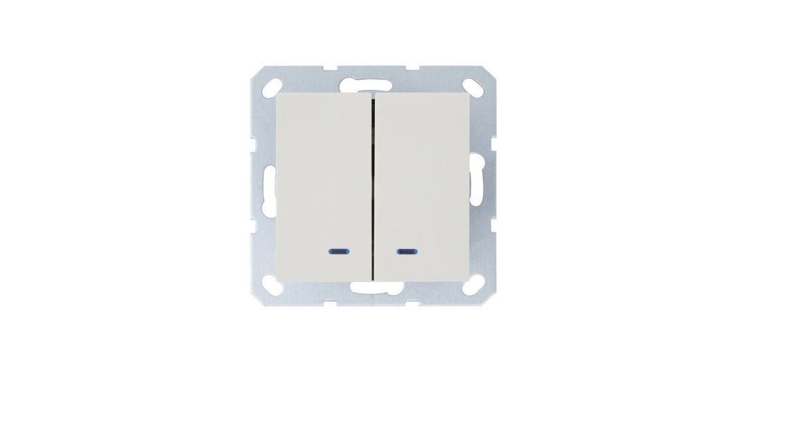 Jasmart G Слоновая кость Выключатель 2-кл с подсветкой 10A 250V~