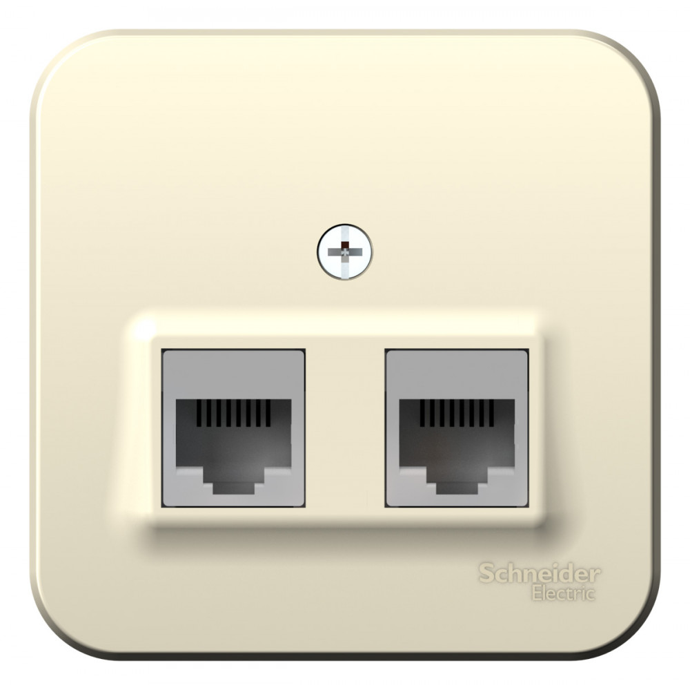 SE Blanca наруж Молочная Розетка 2-ая компьютерная RJ45, кат.5E, изолир. пластина