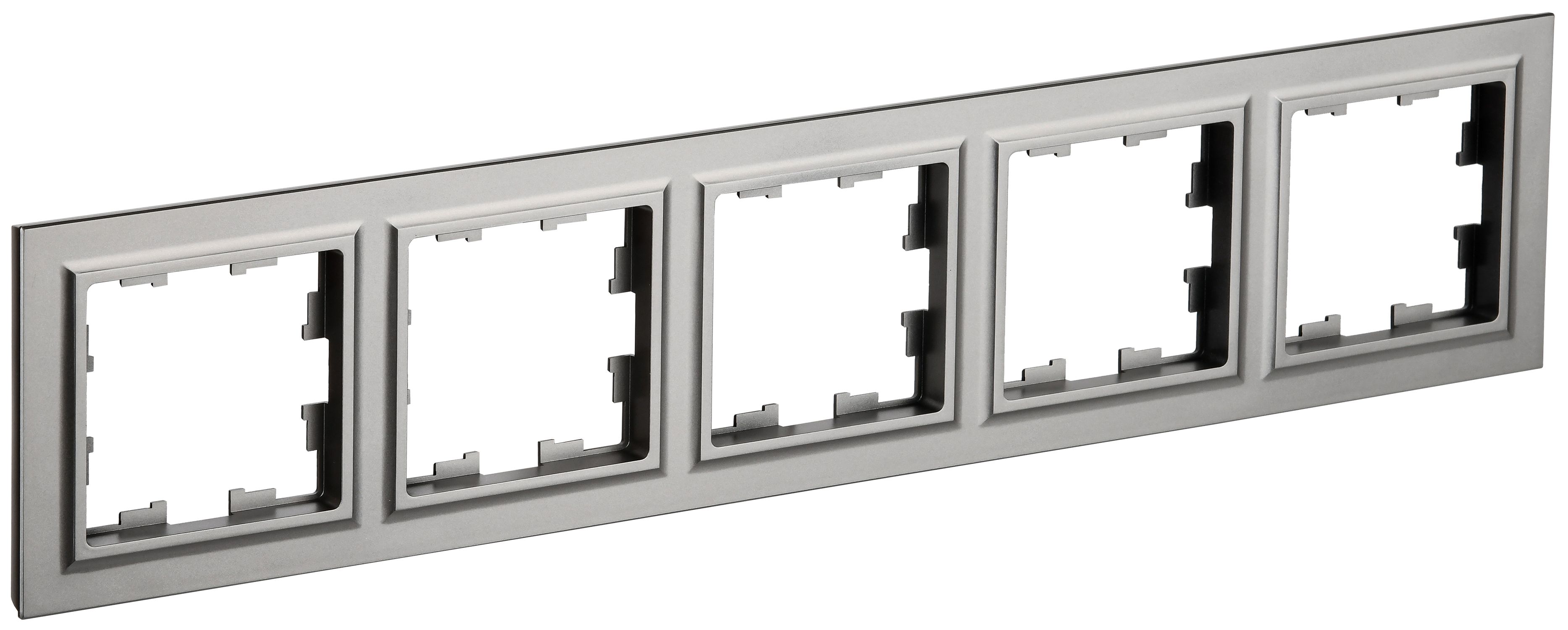 IEK BRITE BASE Сталь Рамка 5-м РУ-5-БрС