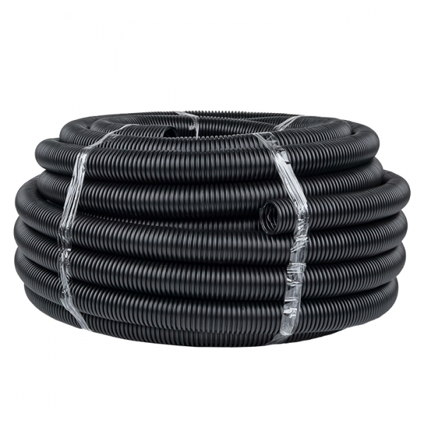 EKF PROxima Труба гофр. ПНД Plast с зондом d40мм (25м.) черная