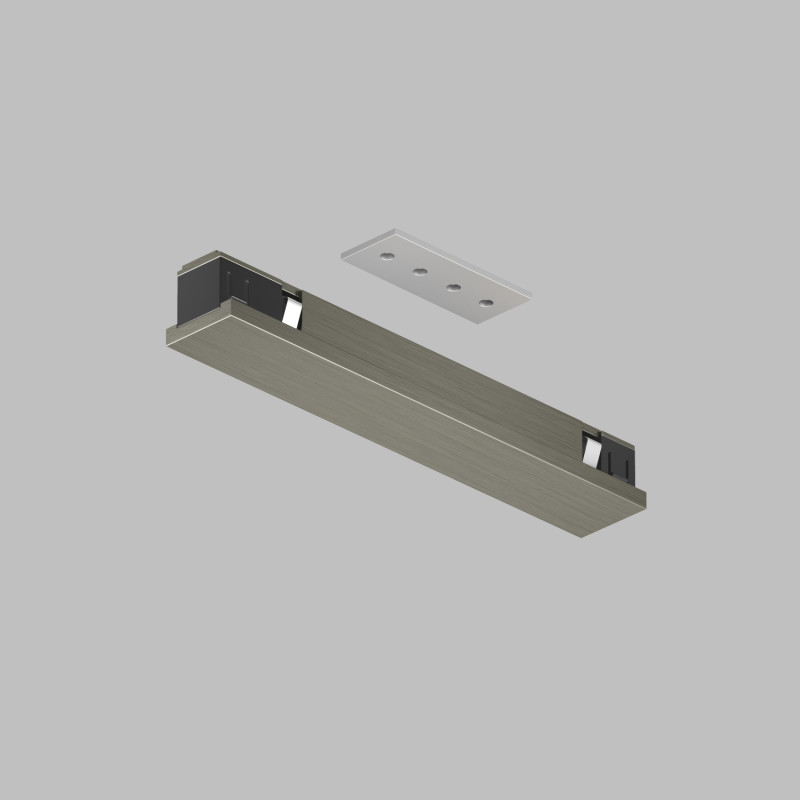 Denkirs TR5722-DN Электрический коннектор прямой для трека SHINE BASE, 48V DC, IP20, темный никель, алюминий