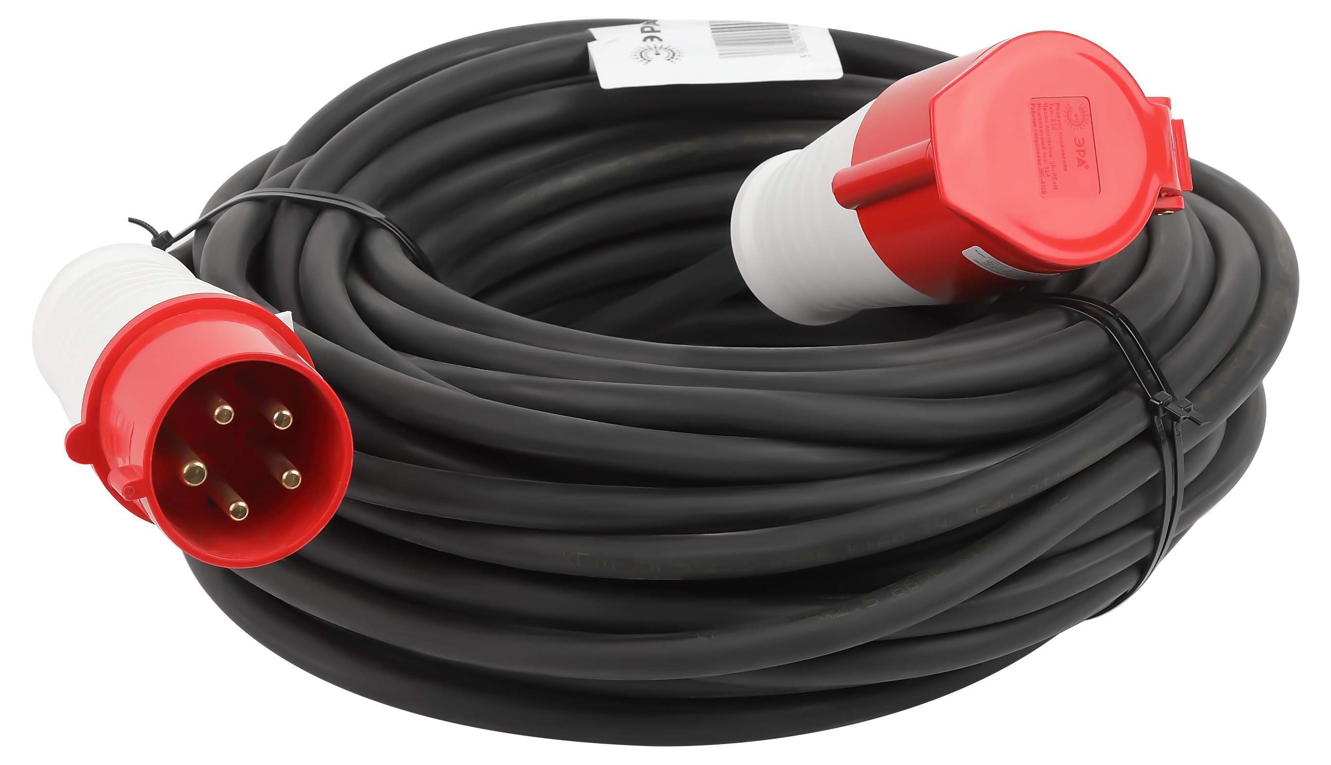 ЭРА Удлинитель силовой IND380-U-1e-5x2,5-30m-IP44 на 380В в бухте 1 розетка CEE 5P 30м КГ 5х2,5 32A IP44