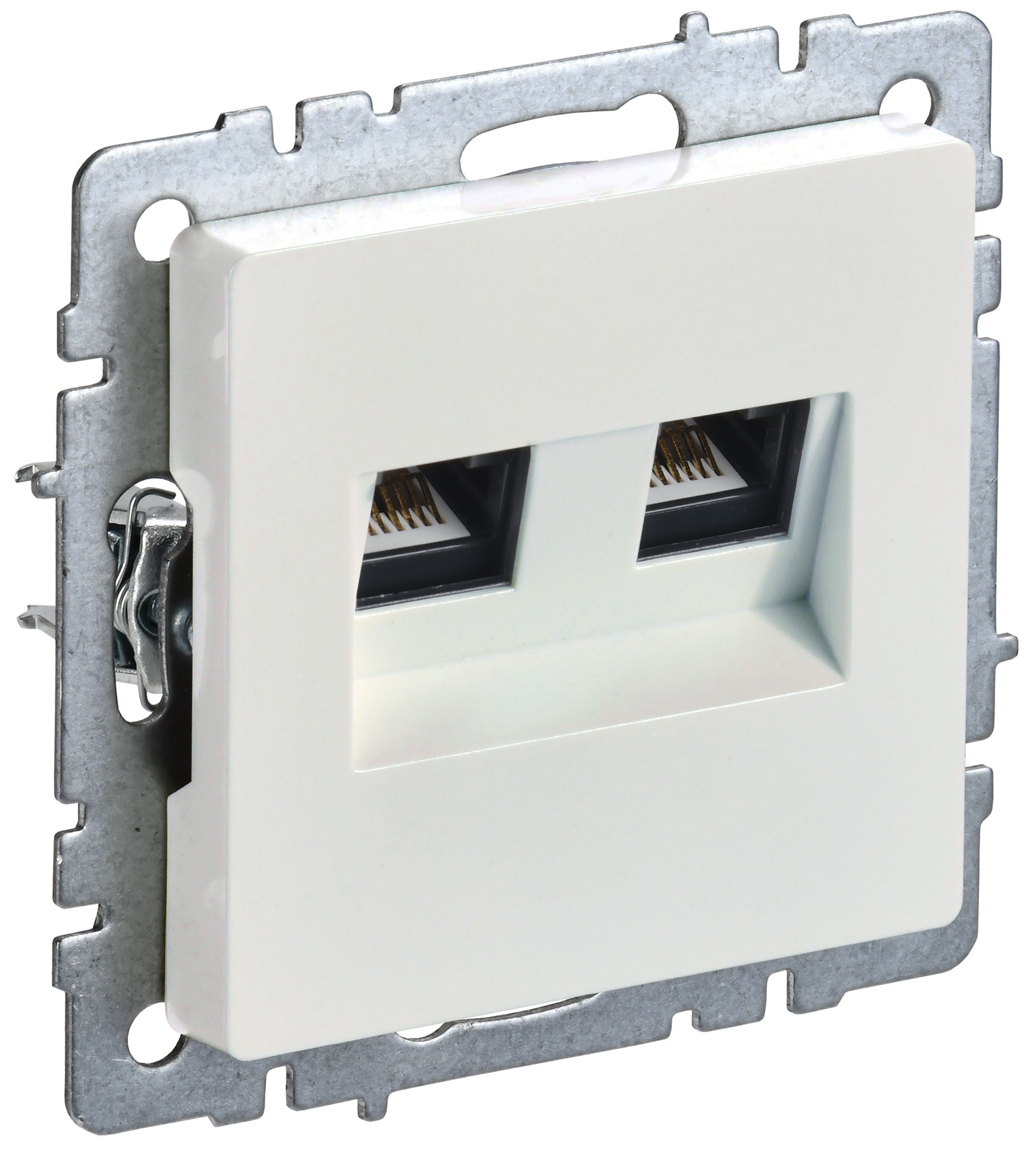 IEK BRITE BASE Жемчуг Розетка комп. 2-ая RJ45 кат.6 РК11-2-БрЖ