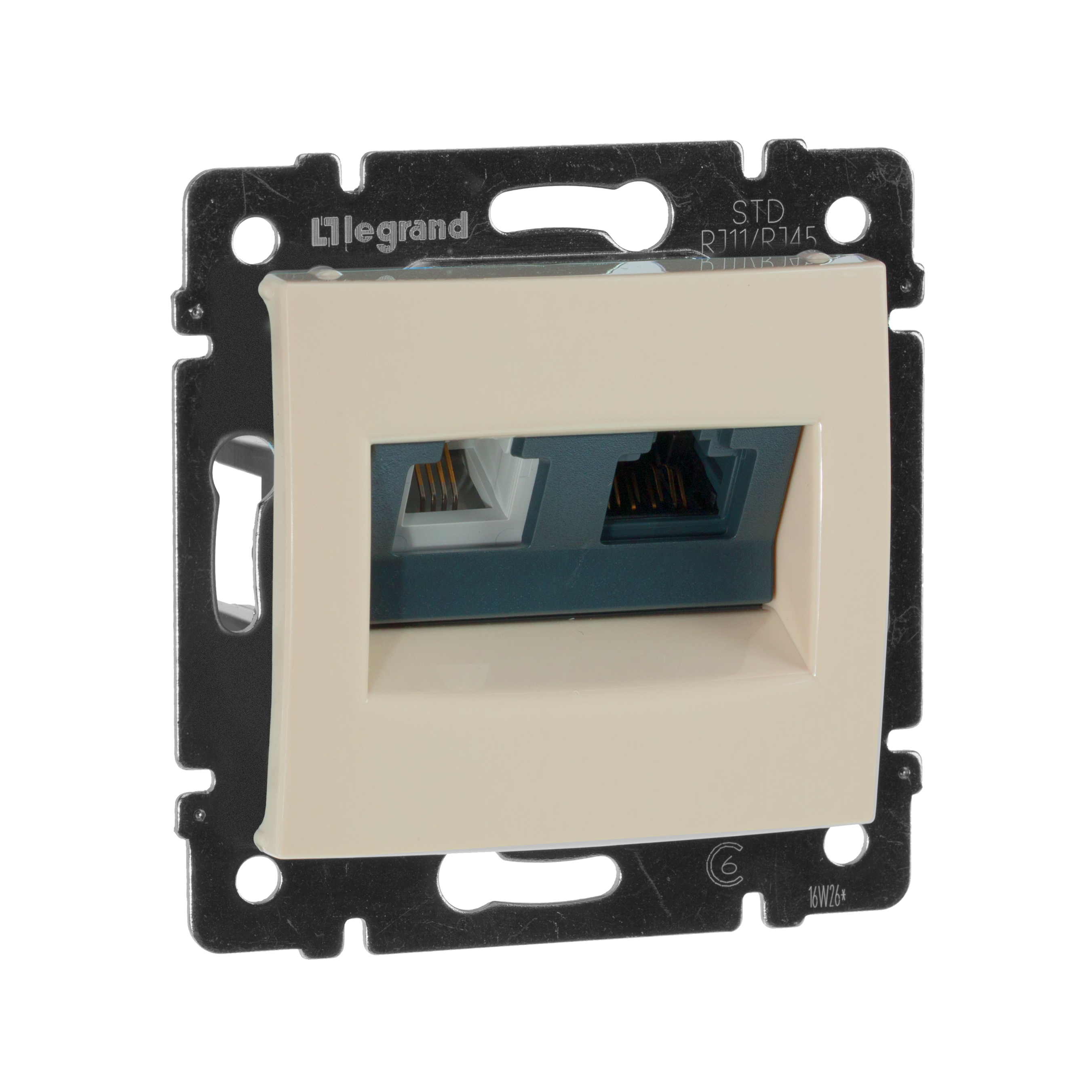 Legrand Valena Крем Розетка комп.(RJ45) 1-ая 6 кат UTP + ТЛФ 1-ая (RJ11)