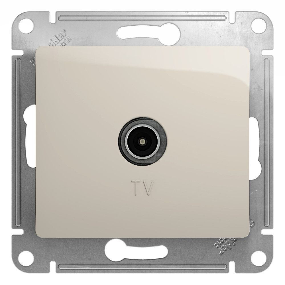 SE Glossa Молочный Розетка TV проходная 4DB