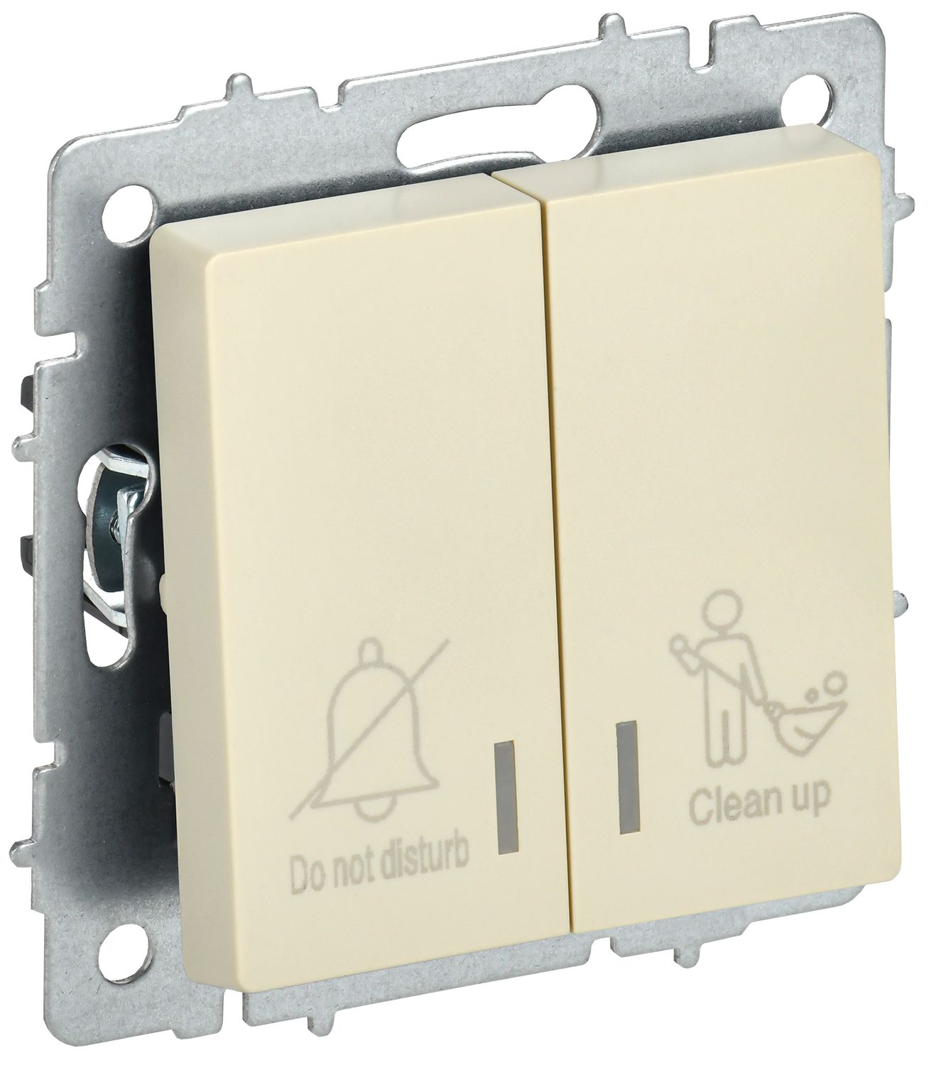 IEK BRITE Выключ. 2-кл. с инд. отел. 10А ВС10-2-9-БрКр беж.