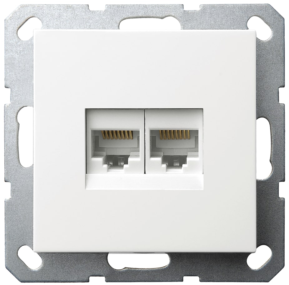 Jasmart G Белый глянцевый Розетка RJ45 2-ая
