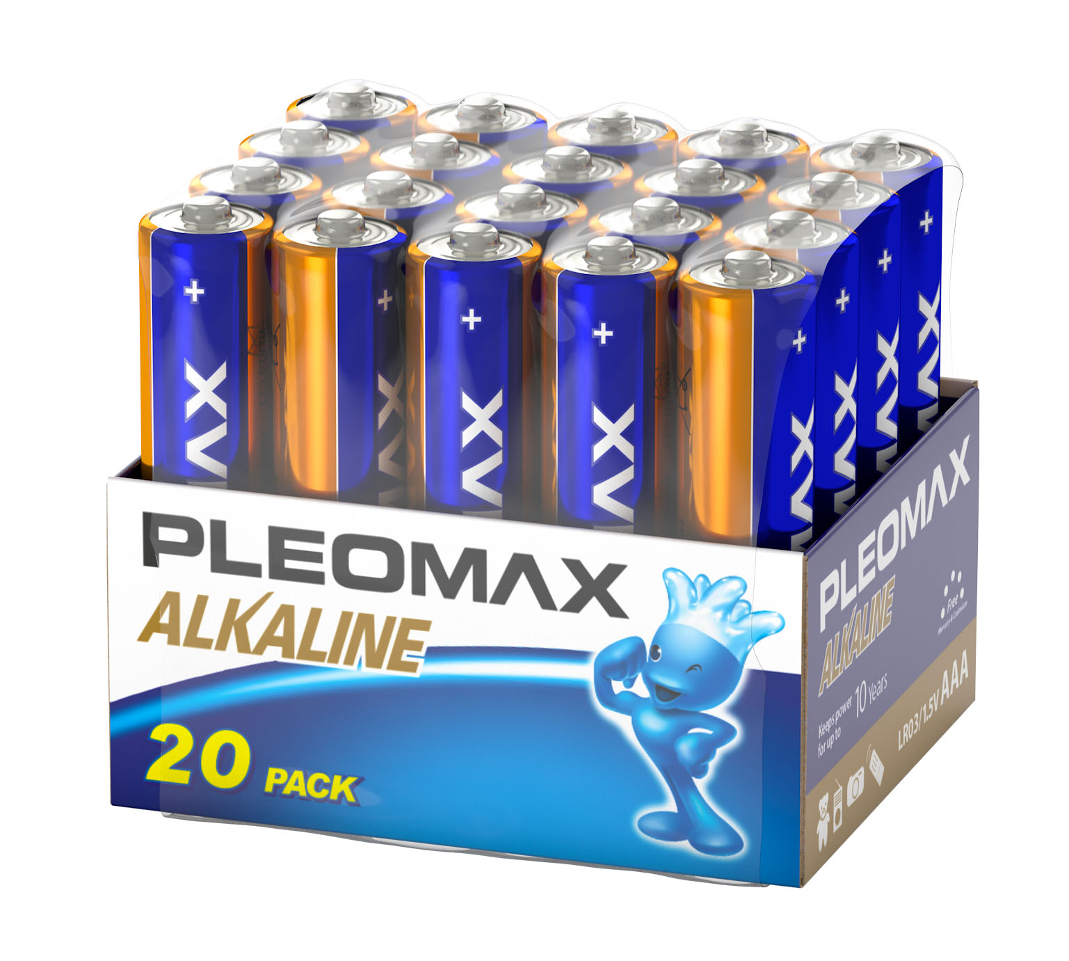 Батарейки Pleomax LR03-20 bulk Alkaline (20/480/20160)