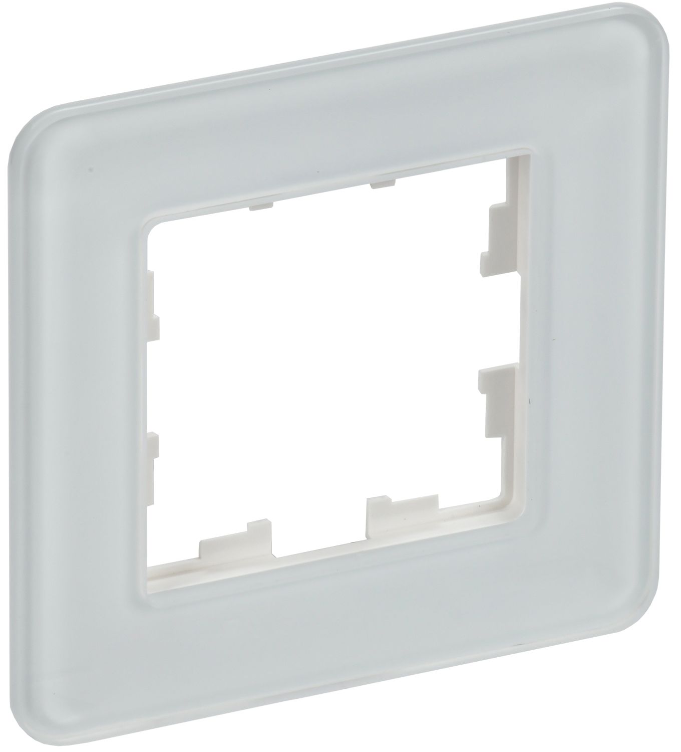 IEK BRITE DECOR Белый матовый стекло скругл.угол Рамка 1-м РУ-1-2-Бр RE