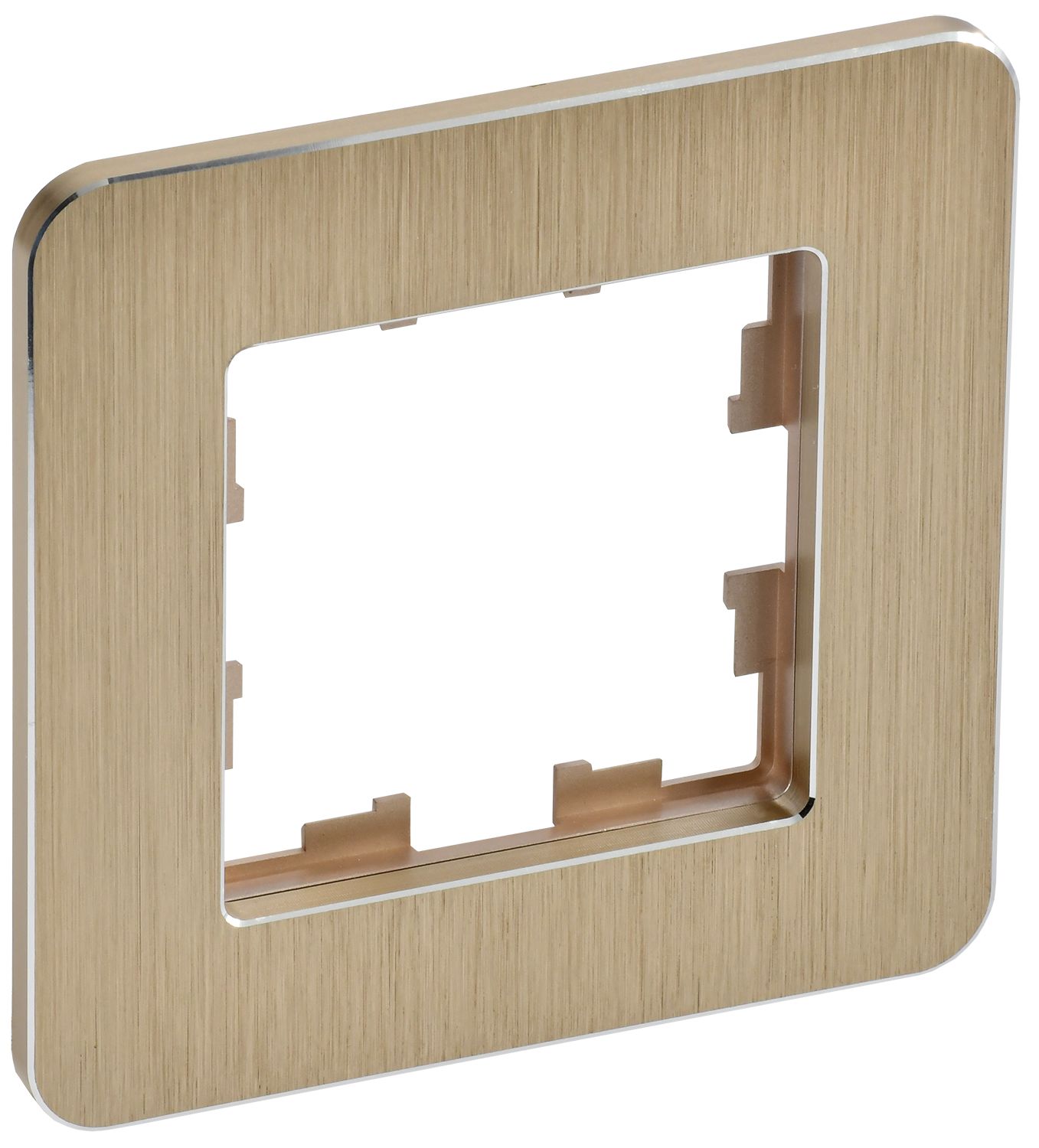 IEK BRITE DECOR Шампань металл скругл.угол Рамка 1-м РУ-1-1-Бр RE AL