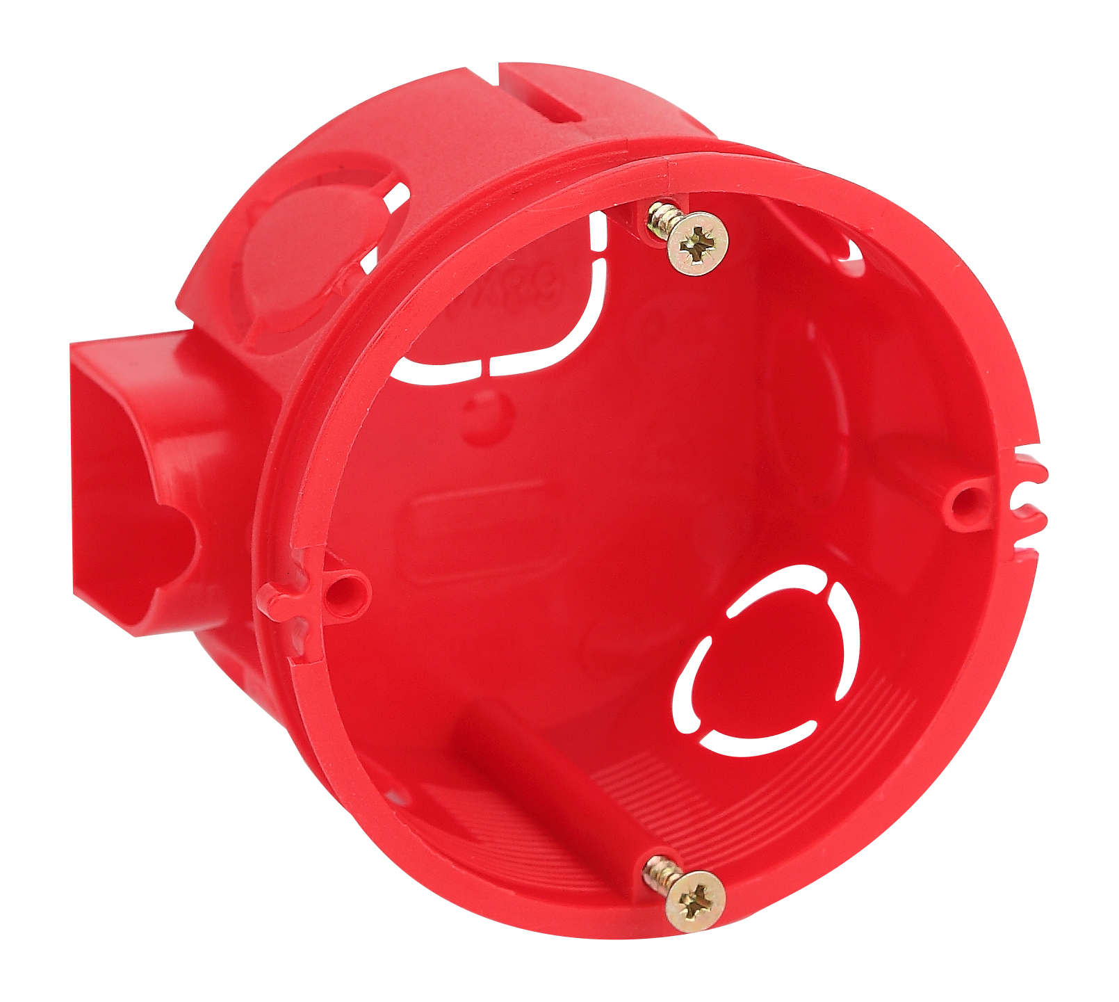 ЭРА Коробка установочная KUTS-68-42-s-red красная 68х42мм усиленная для твердых стен саморезы стыковочные узлы IP20