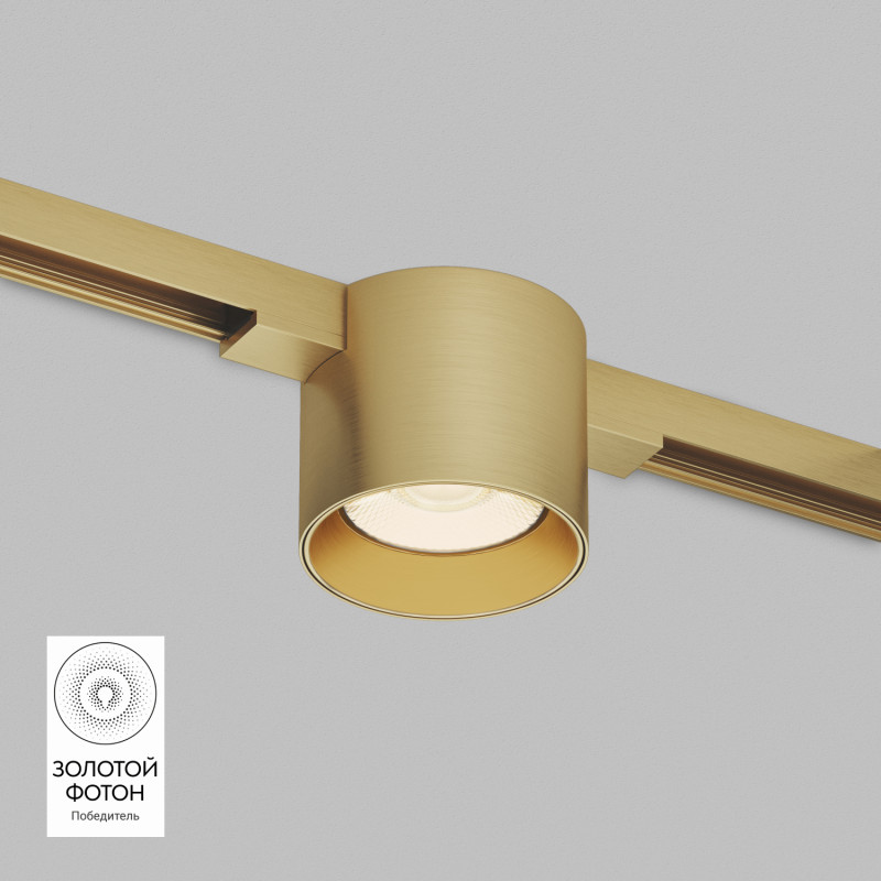 Denkirs DK5743-SB Светильник для трека SHINE SPOT со светодиодом, D70*H60, 48V DC, 8W, RA≥90, 3000K, IP20, сатинированная латунь, алюминий