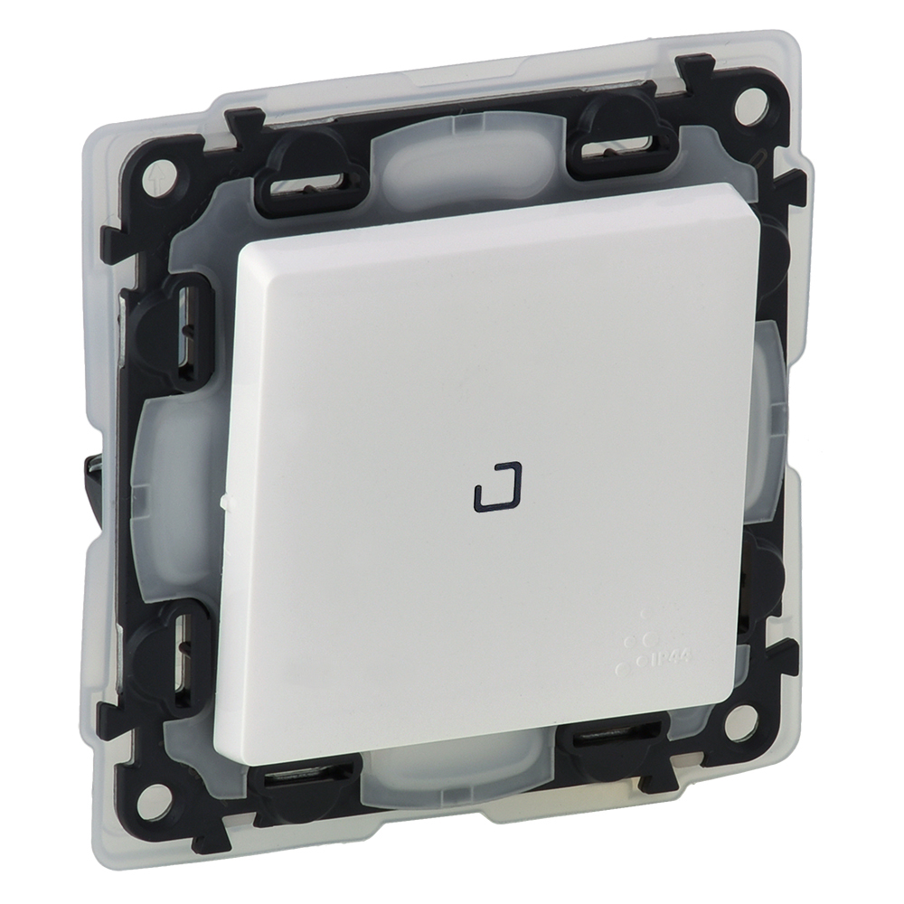 Legrand Valena LIFE DIY Бел Переключатель 1-клавишный с подсветкой 10А 250В (IP44)
