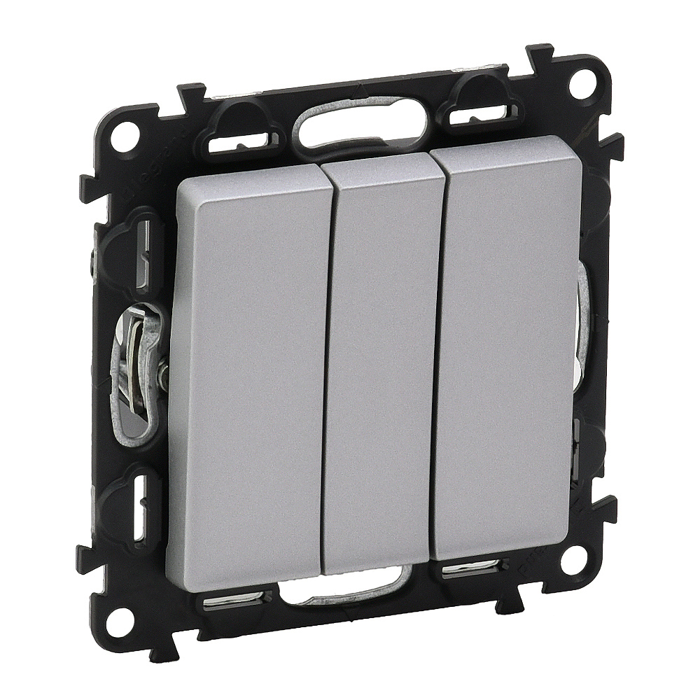 Legrand Valena LIFE DIY Алюм Выключатель 3-клавишный 10А 250В