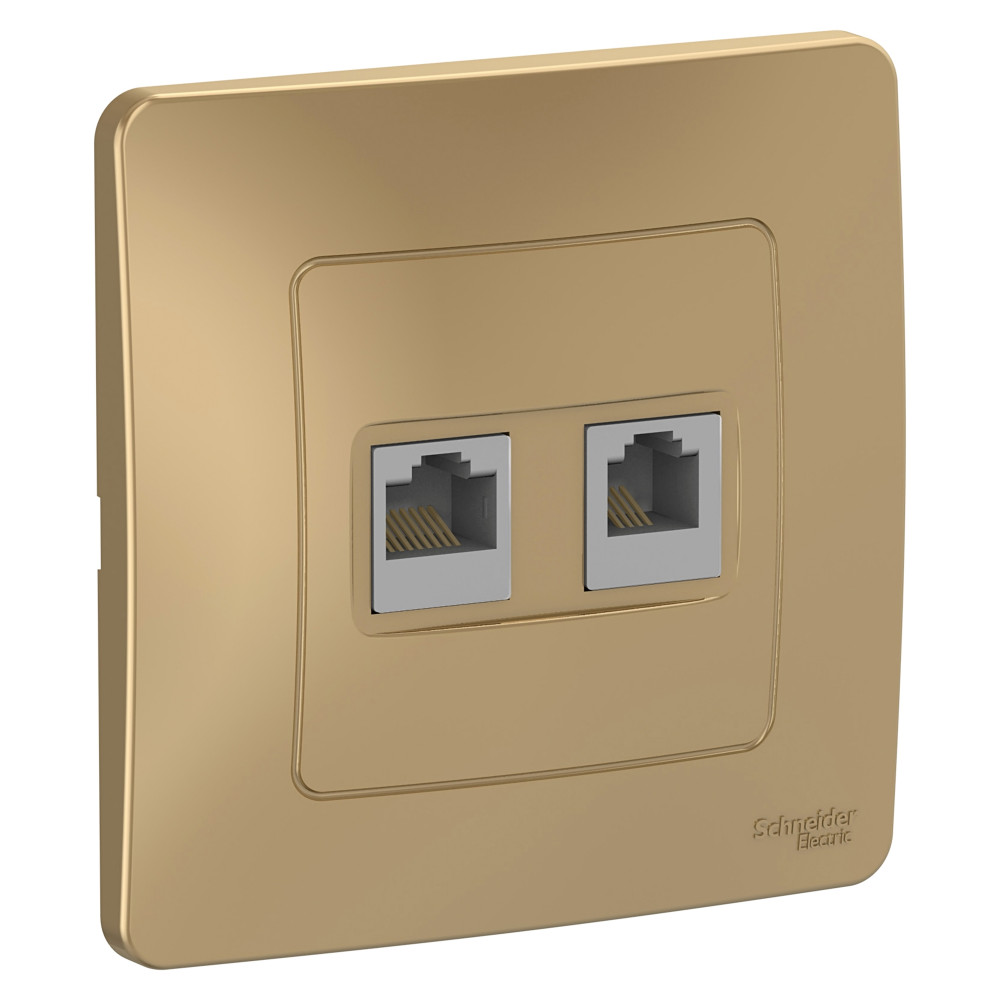 SE Blanca внутр Титан Розетка 2-ая КОМП/ТЛФ, RJ45+RJ11