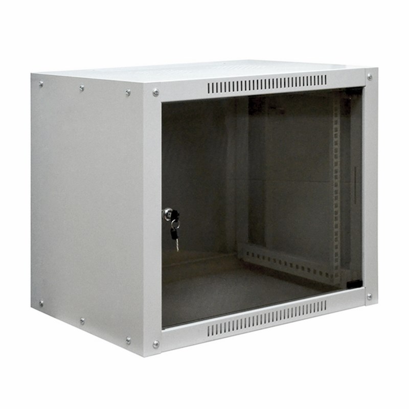 PROconnect 19" Настенный шкаф  12U 600×600×635  (ШxГxВ) - передняя дверь стекло, боковые стенки не съемные (разобранный) RAL 7035