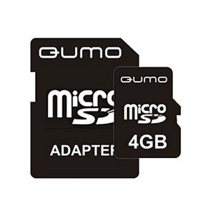 QUMO Micro SDHC 04 Gb Class 4 + adapt (25/7500)