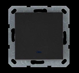 Jasmart G Антрацит Выключатель 1-кл проходной с подсветкой 10A 250V~
