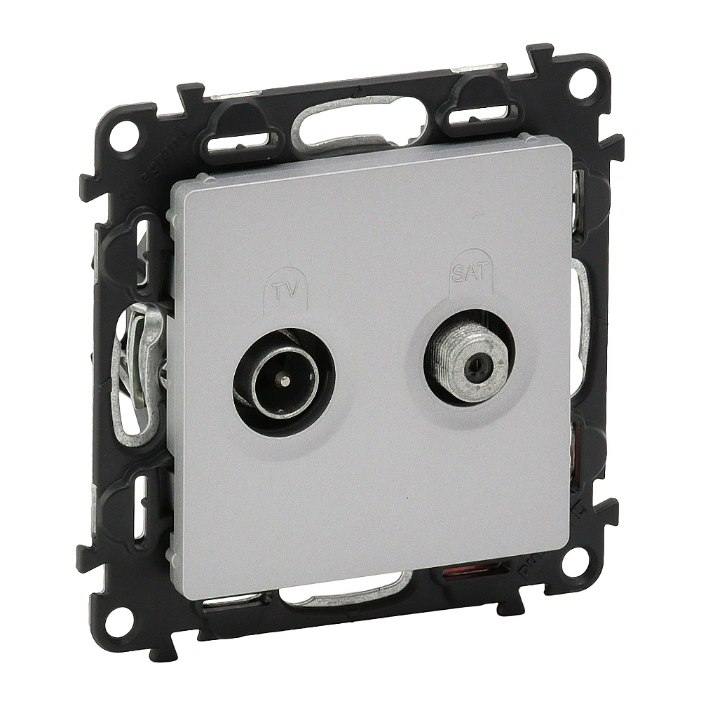 Legrand Valena LIFE DIY Алюм Розетка TV-SAT оконечная 10дБ, диап. 5-862МГц/950-2400 МГц