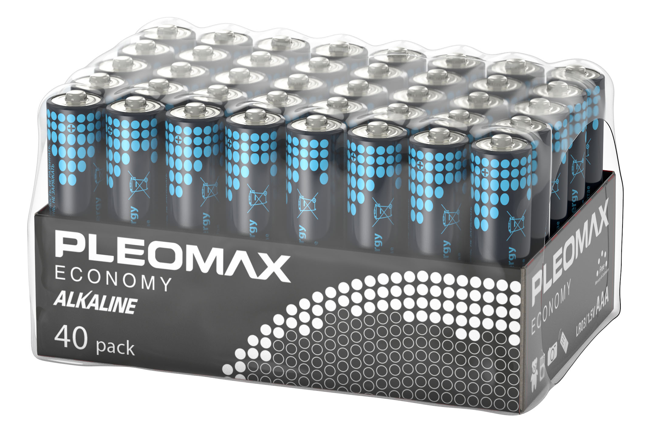 Батарейки Pleomax LR03-40 bulk Economy Alkaline (40/960/38400)