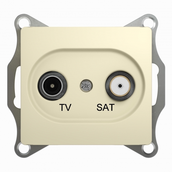 SE Glossa Беж Розетка TV-SAT проходная 4DB