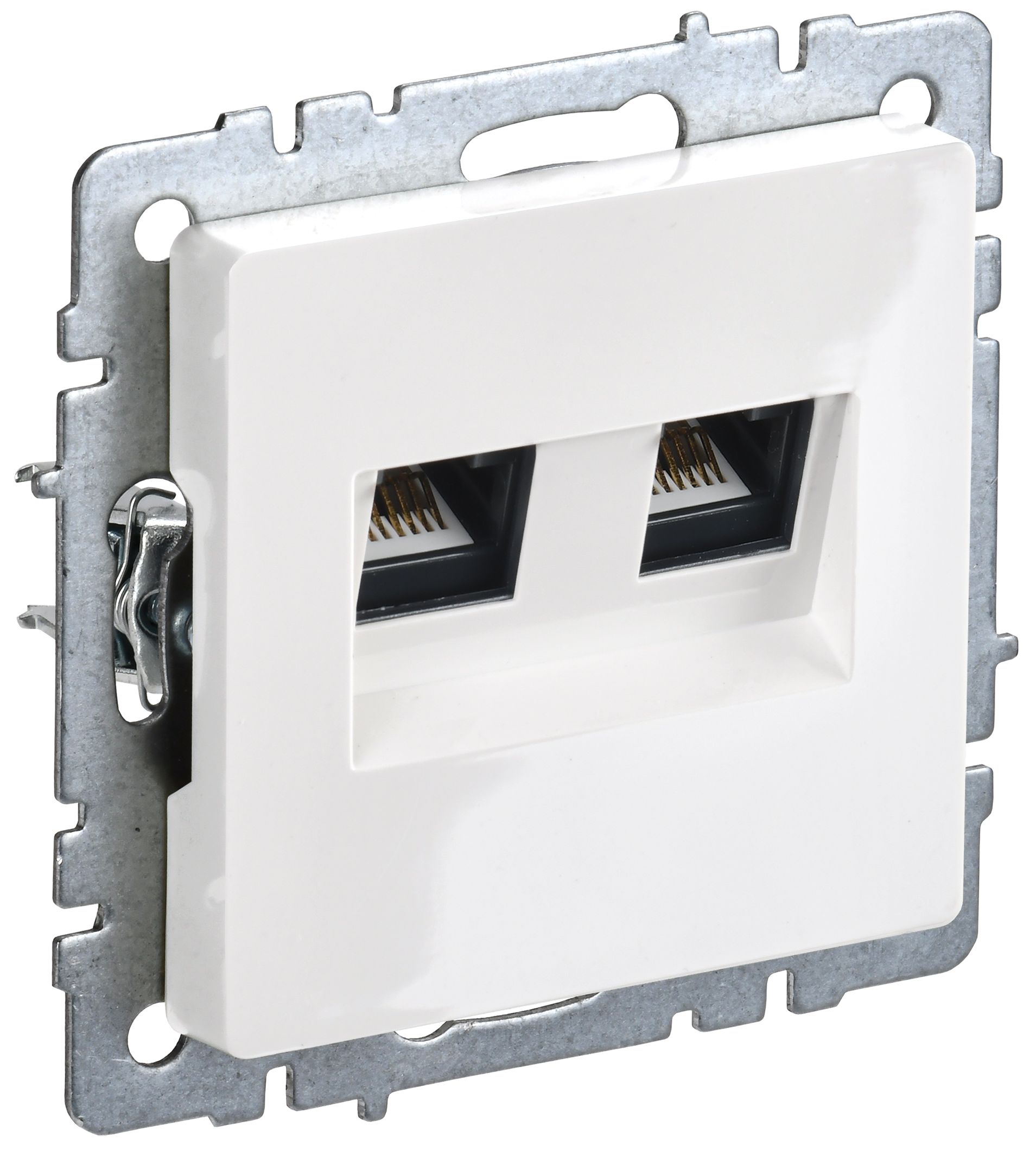 IEK BRITE BASE Белый Розетка комп. 2-ая RJ45 кат.6 РК11-2-БрБ
