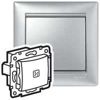 Legrand DIY Valena Алюм Выключатель 1-клавишный с подсветкой