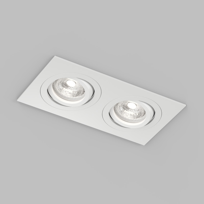 Denkirs DK2112-WH Встраиваемый влагозащищённый светильник HYDRO, IP44, 2×15 Вт LED макс., GU10, алюминий, белый