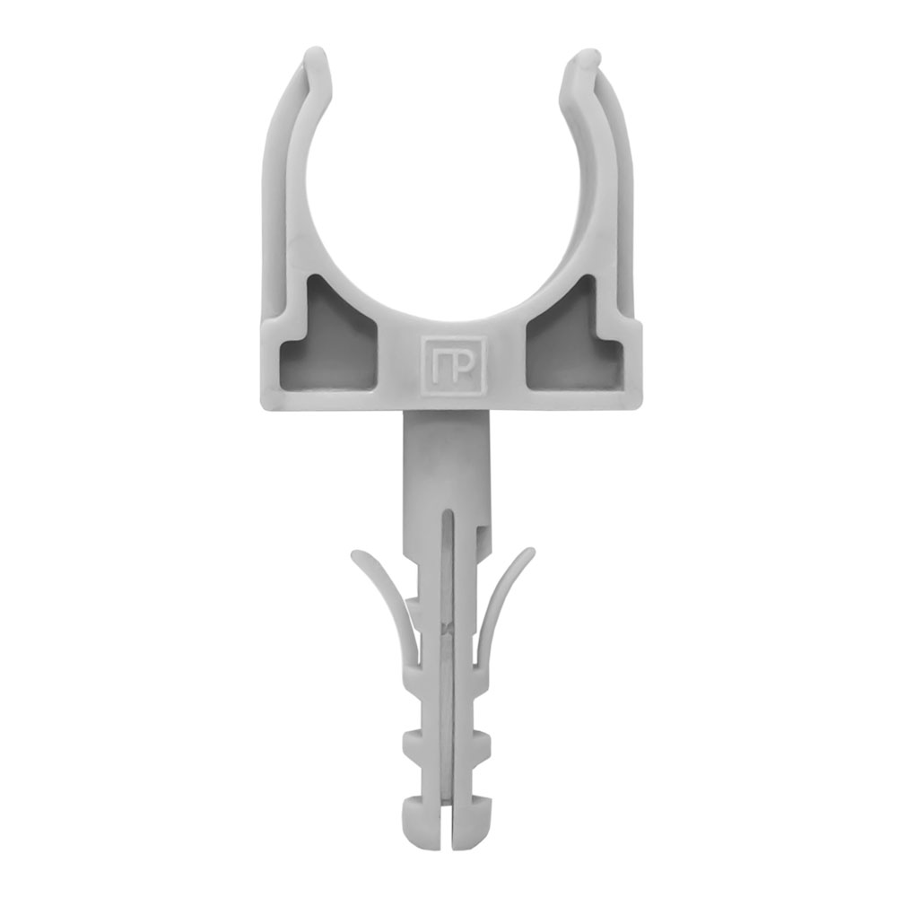 Промрукав Крепеж-клипса с дюбелем серая д20 (100шт/1200шт уп/кор)