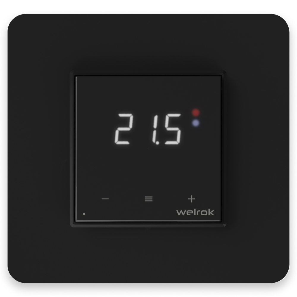 Welrok оz bk Терморегулятор, управление нагревом через Wi-Fi 16 А, 3000 ВА, 5…45  °С