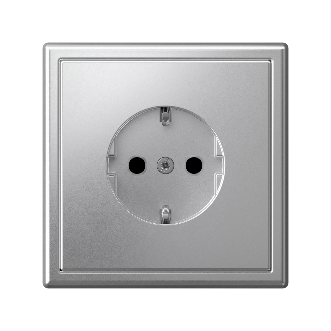 Systeme Electric ArtGallery Алюминий Розетка с заземлением со шторками, 16А, механизм, быстрозажим. клем.