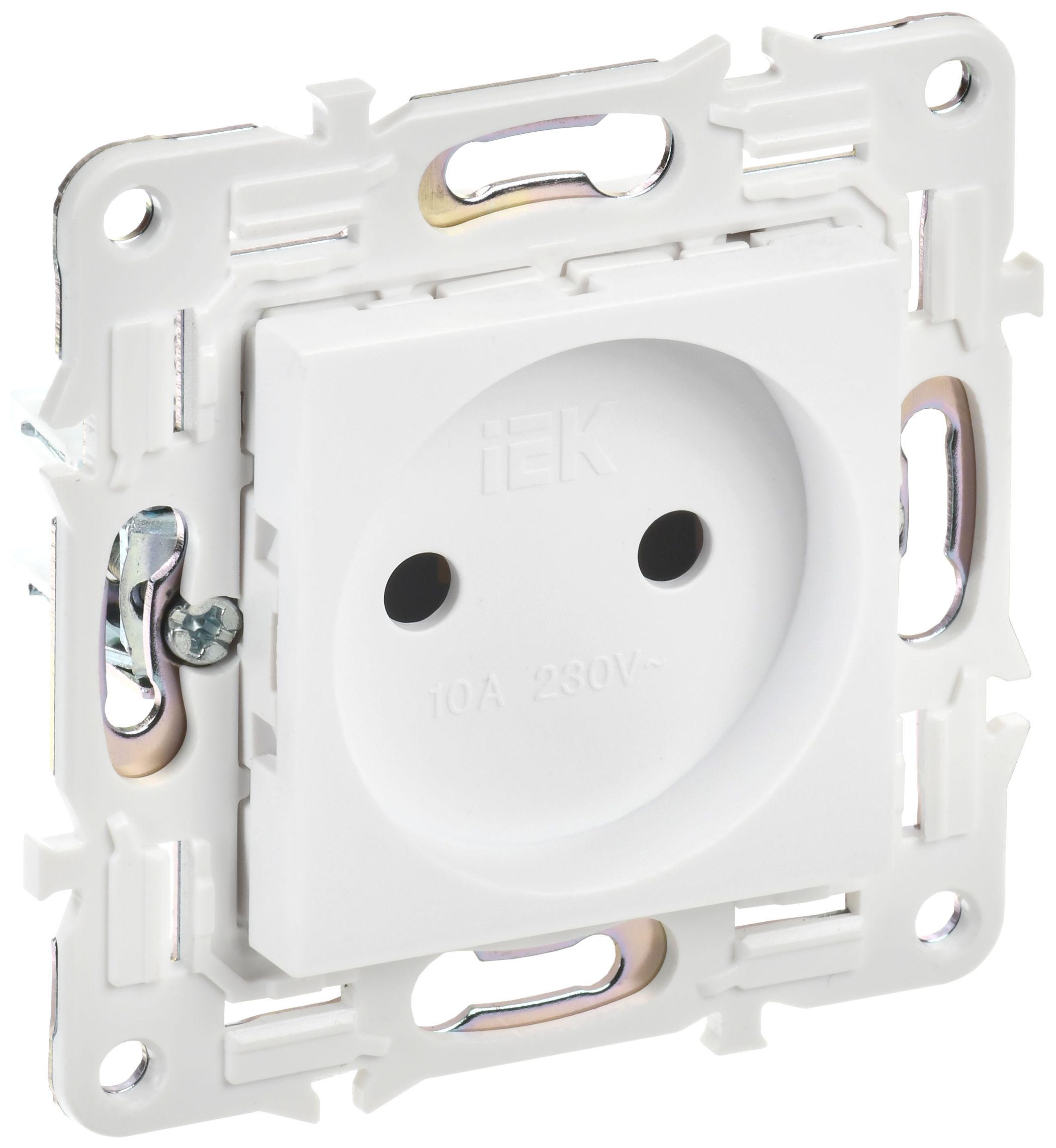 IEK SKANDY Арктический белый Розетка б/з 10А SK-R02W