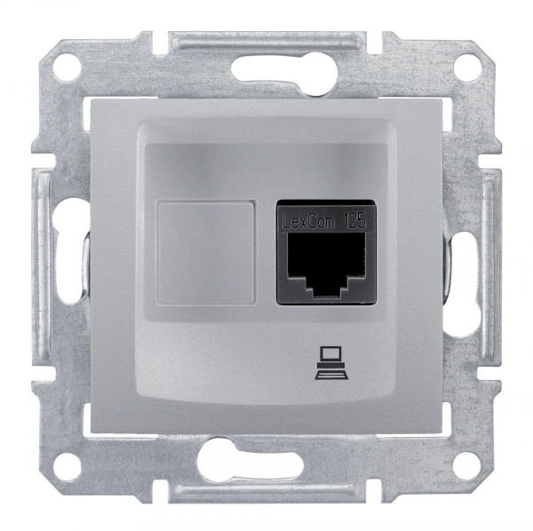 SE Sedna Алюминий Розетка компьютерная 1-ая RJ45 кат. 6 UTP