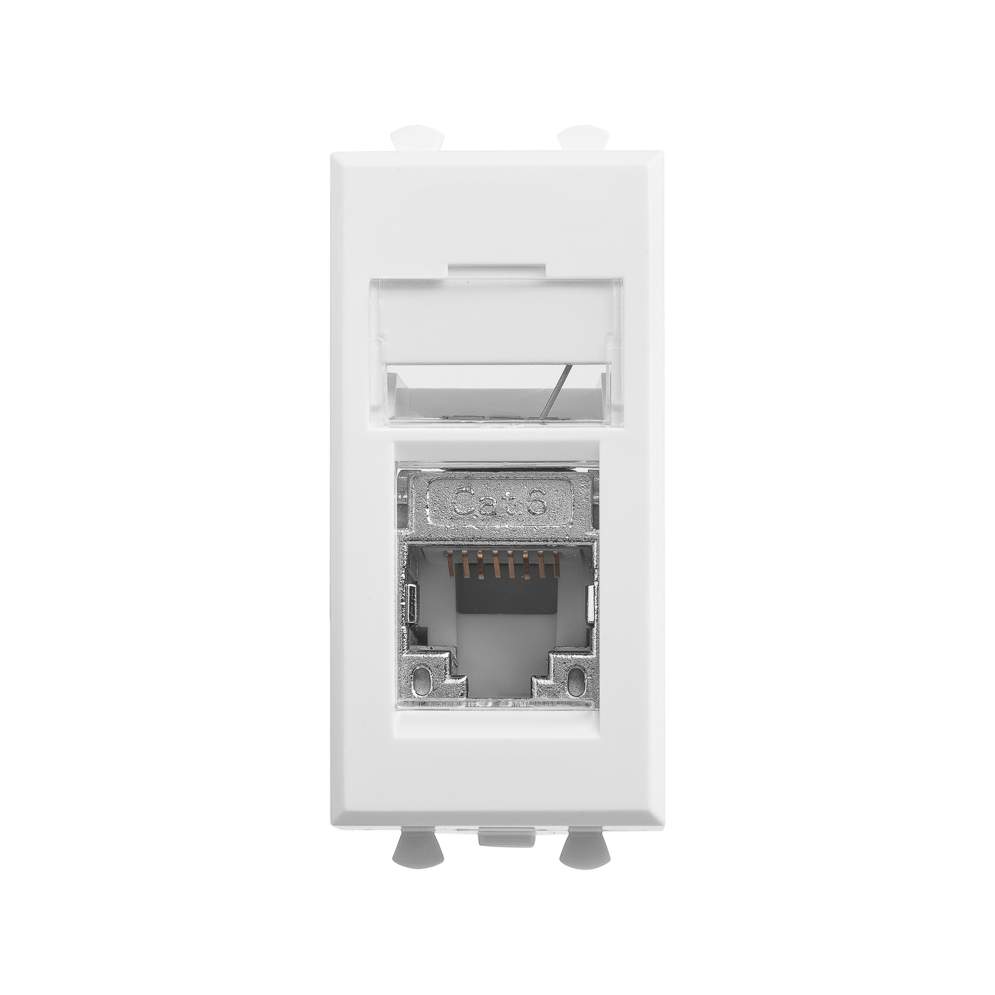 DKC Avanti Белое облако Компьютерная розетка RJ-45  категория 6 экранированная 1 модуль