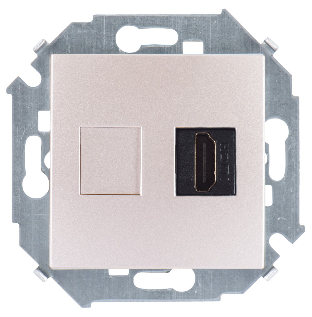 Simon 15 Шампань Розетка HDMI