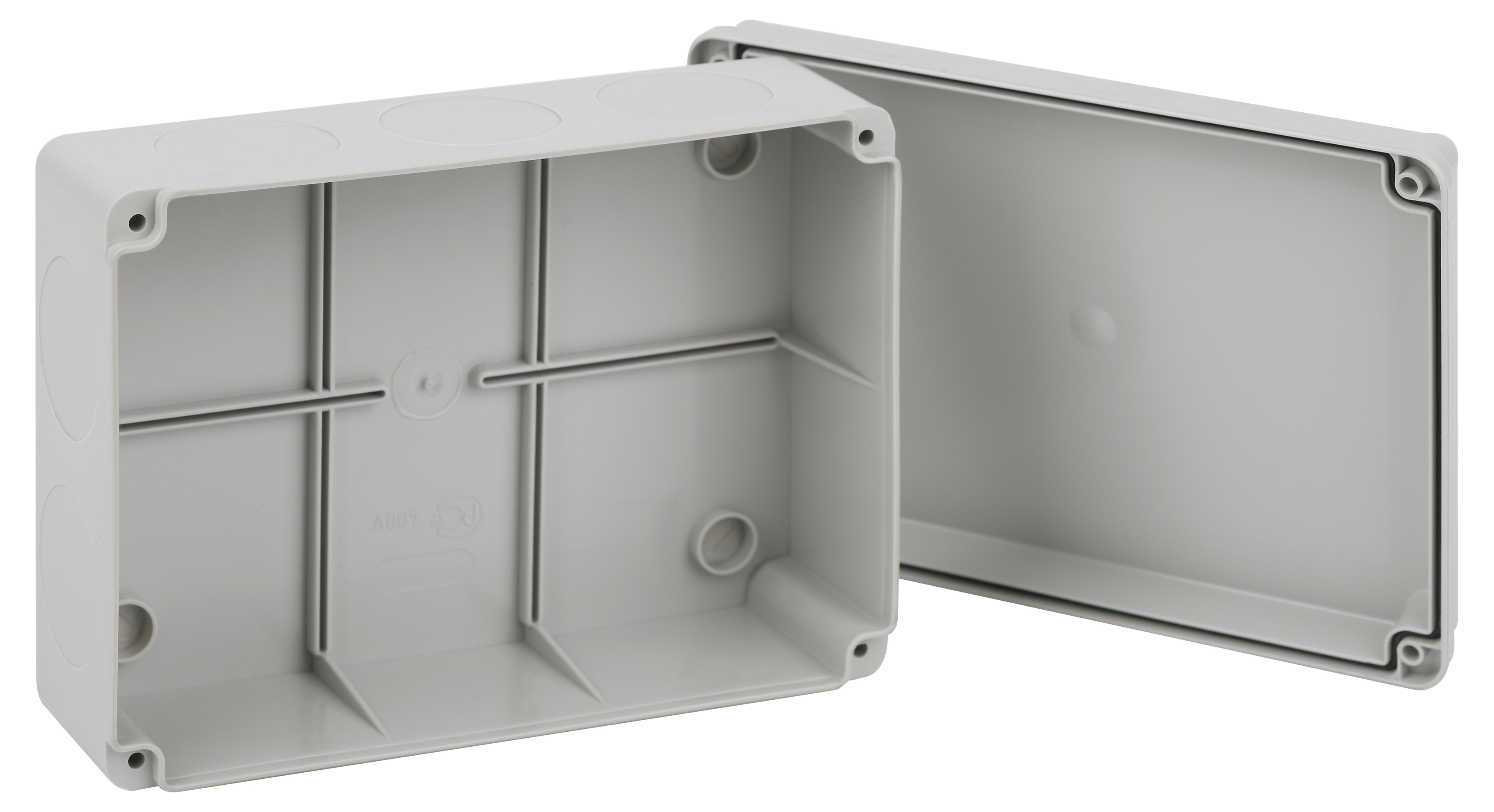 Распаячная коробка ЭРА KORvp приборная подъездная открытой установки 190х140х75мм на винтах с гладкими стенками IP55