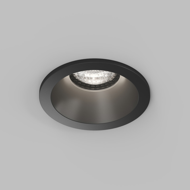 Denkirs DK2130-BK Встраиваемый влагозащищённый светильник COVE, IP44, до 15 Вт LED, GU10, алюминий, чёрный