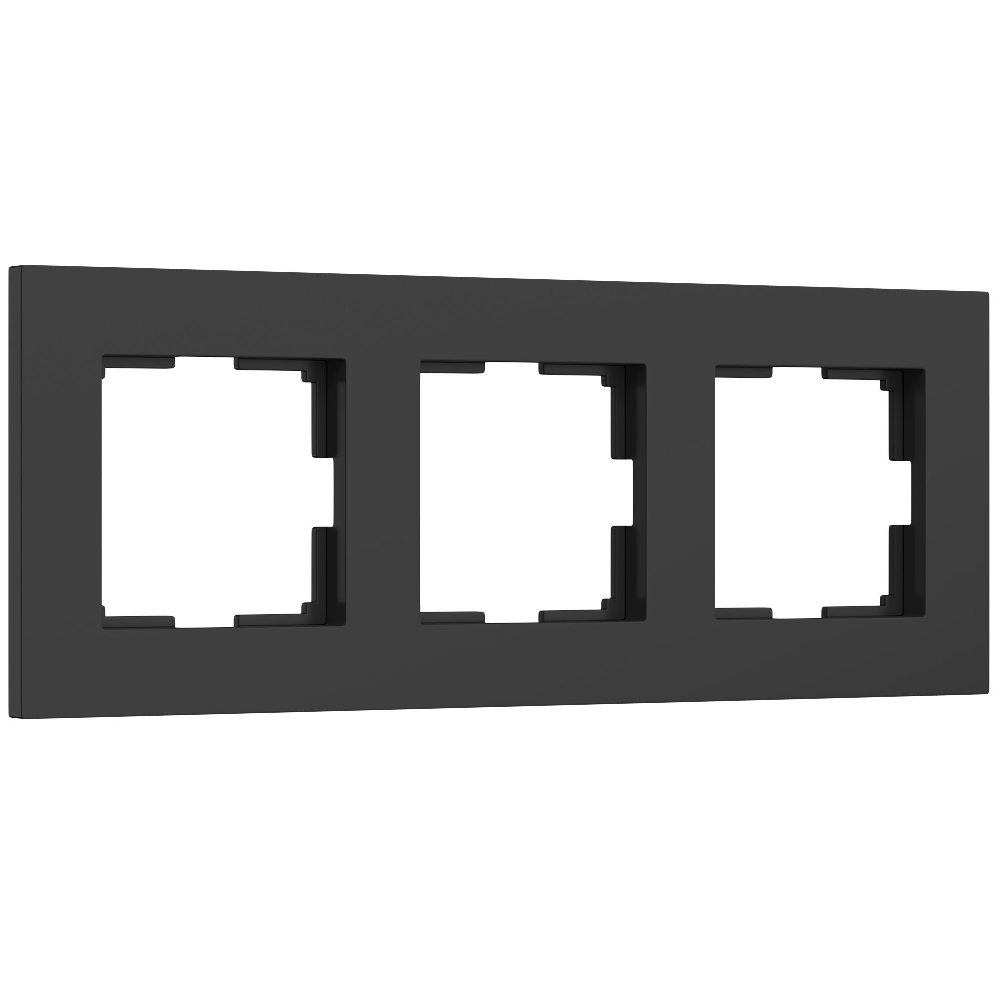 Рамка на 3 поста Slab (черный матовый) W0032908