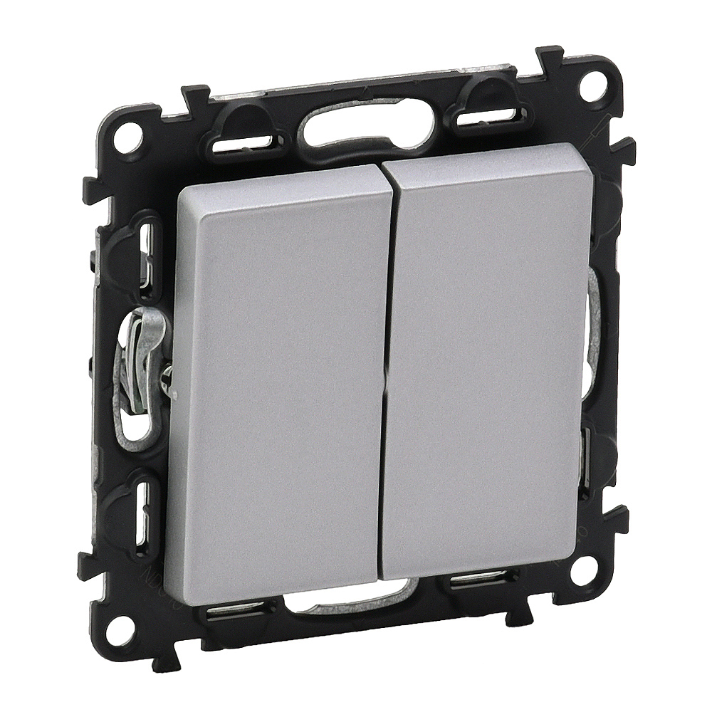 Legrand Valena LIFE DIY Алюм Переключатель 2-клавишный 10А 250В