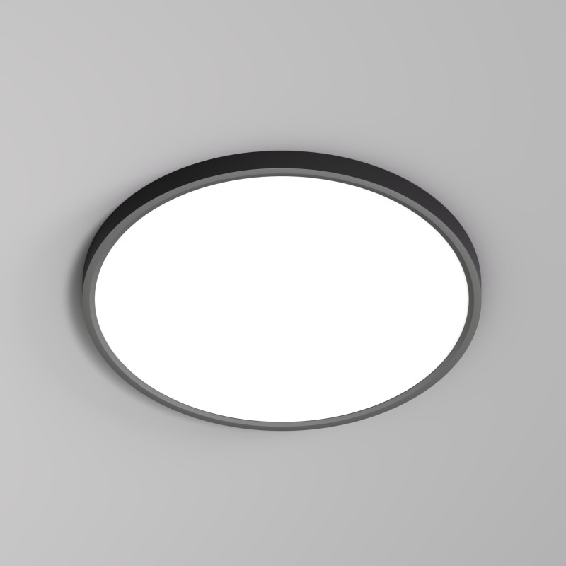 Denkirs DK6522-BK Накладной светильник THIN, IP40, 36W, 3000K/4000K/6500K, переключатель цветовой температуры на корпусе, черный, полимер