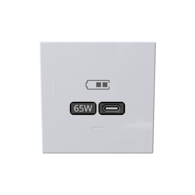 Jasmart FD Матовый белый (soft touch) Розетка USB A+C 65W, 220-240Вт, 50-60Мгц