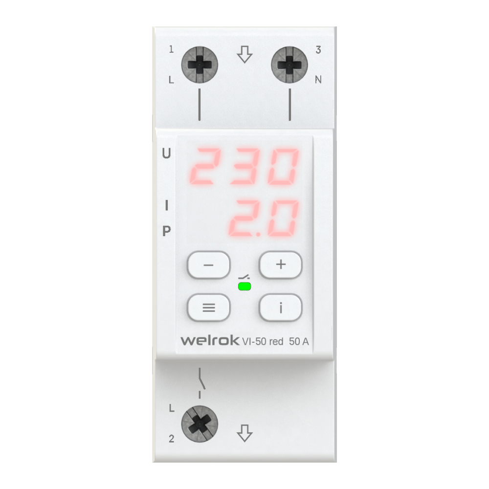 Welrok VI-50 red Реле напряжения 50 А max 60 A 11 000 ВА