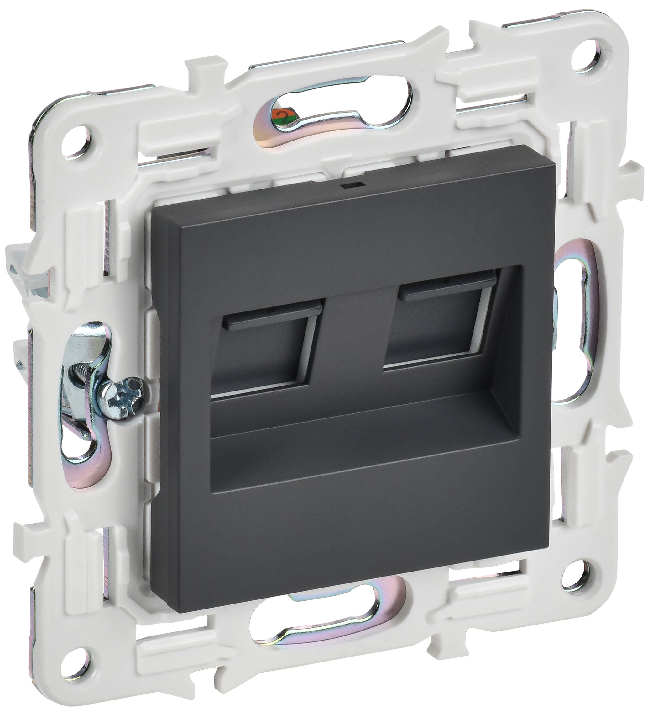 IEK SKANDY Титан Розетка компьютерная двойная RJ45 кат.5E SK-K03T